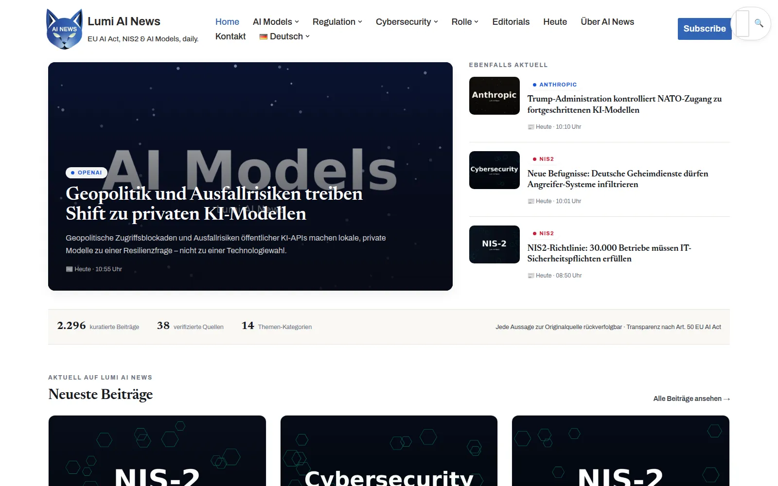 Ekraanipilt: ainews.lumi-systems.io